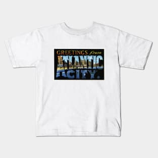 Greetings from Atlantic City, Vintage Large Letter Postcard Kids T-Shirt